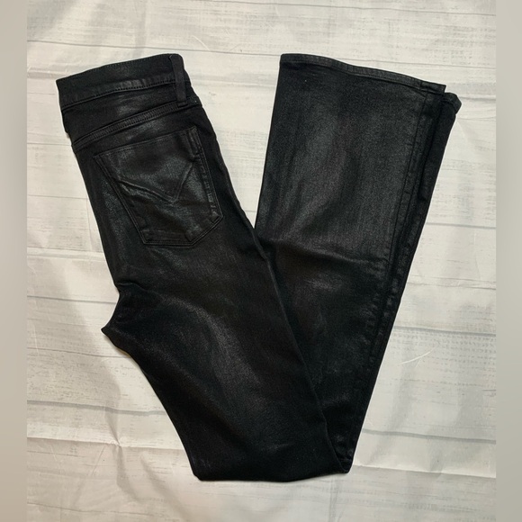 HUDSON high rise black shimmer pants. Bootcut. Size 30. - Picture 2 of 10